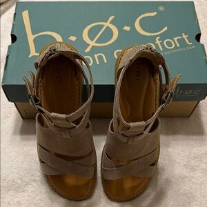 b.o.c. Taupe Strappy Sandals